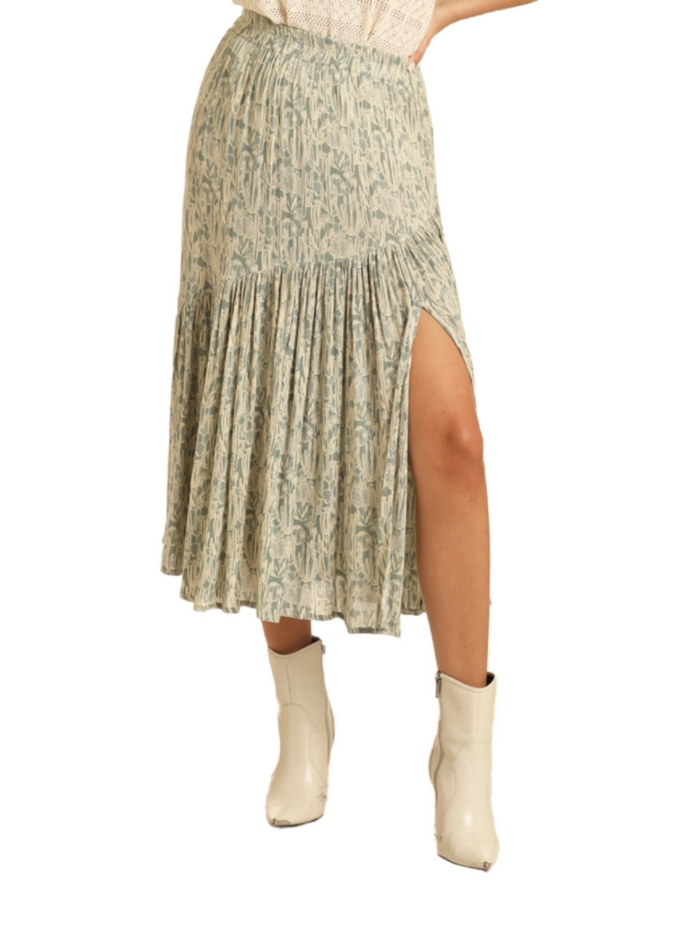 Rock & Roll Denim 2 Piece Cactus 🌵 Print Skirt And Top Medium - Picture 2 of 7